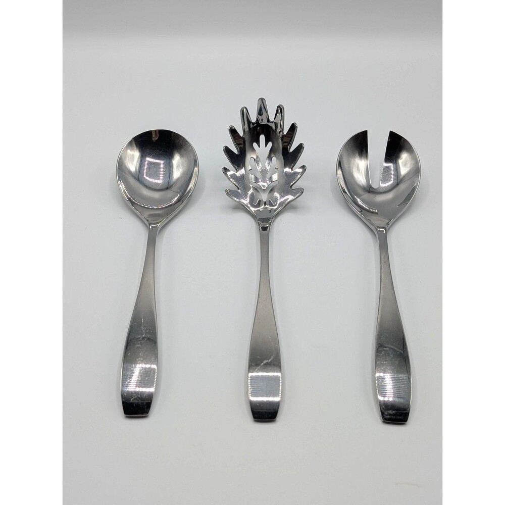 Set of 3 Martha Stewart Utensil Polished Stainless Steel Buffet Serving Set